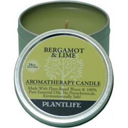 Plantlife Candle - Bergamot & Lime aromatherapy, candles, all natural, petroleum free, essential oils, natural candles, plant based wax, bergamot, lime, 