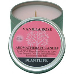 Plantlife Candle - Vanilla Rose aromatherapy, candles, all natural, petroleum free, essential oils, natural candles, plant based wax, vanilla rose, 