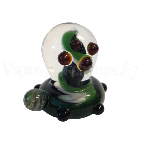 SSV Marble Knob, Green glass marble knob, vaporizer knob, silver surfer, da buddha