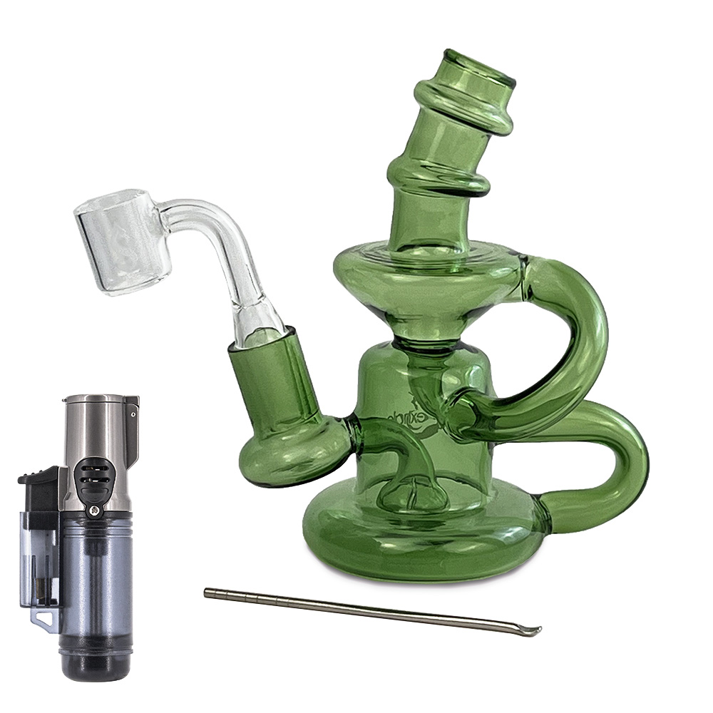 Green Star Mini Rig Starter Kit evo vape, cloud vape, bubbler, swagger glass, water filter, hydrator