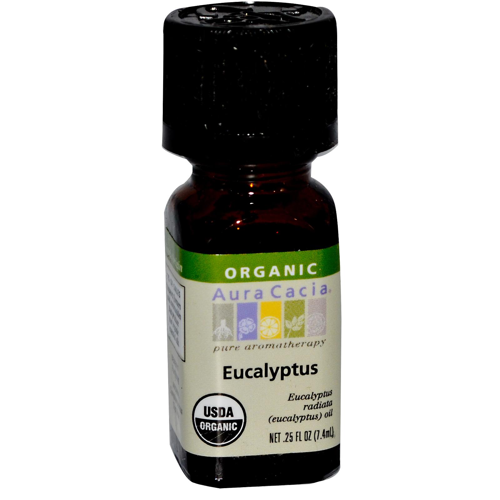 Aura Cacia Eucalyptus Radiata Essential Oil  - 0.25 fl. oz. - Certified Organic