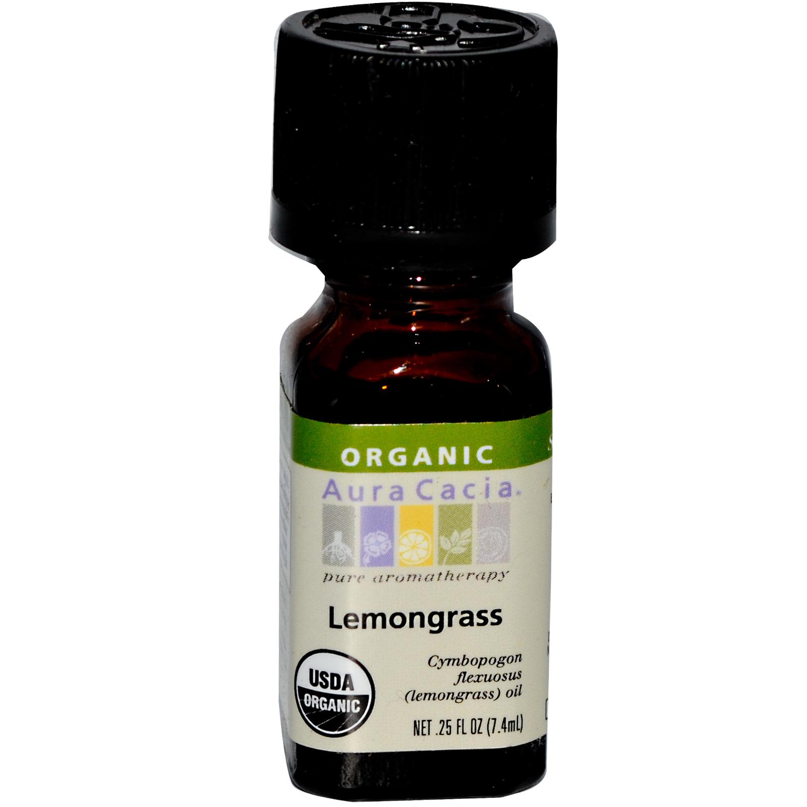 Aura Cacia Lemongrass Essential Oil  - 0.25 fl. oz. - Certified Organic