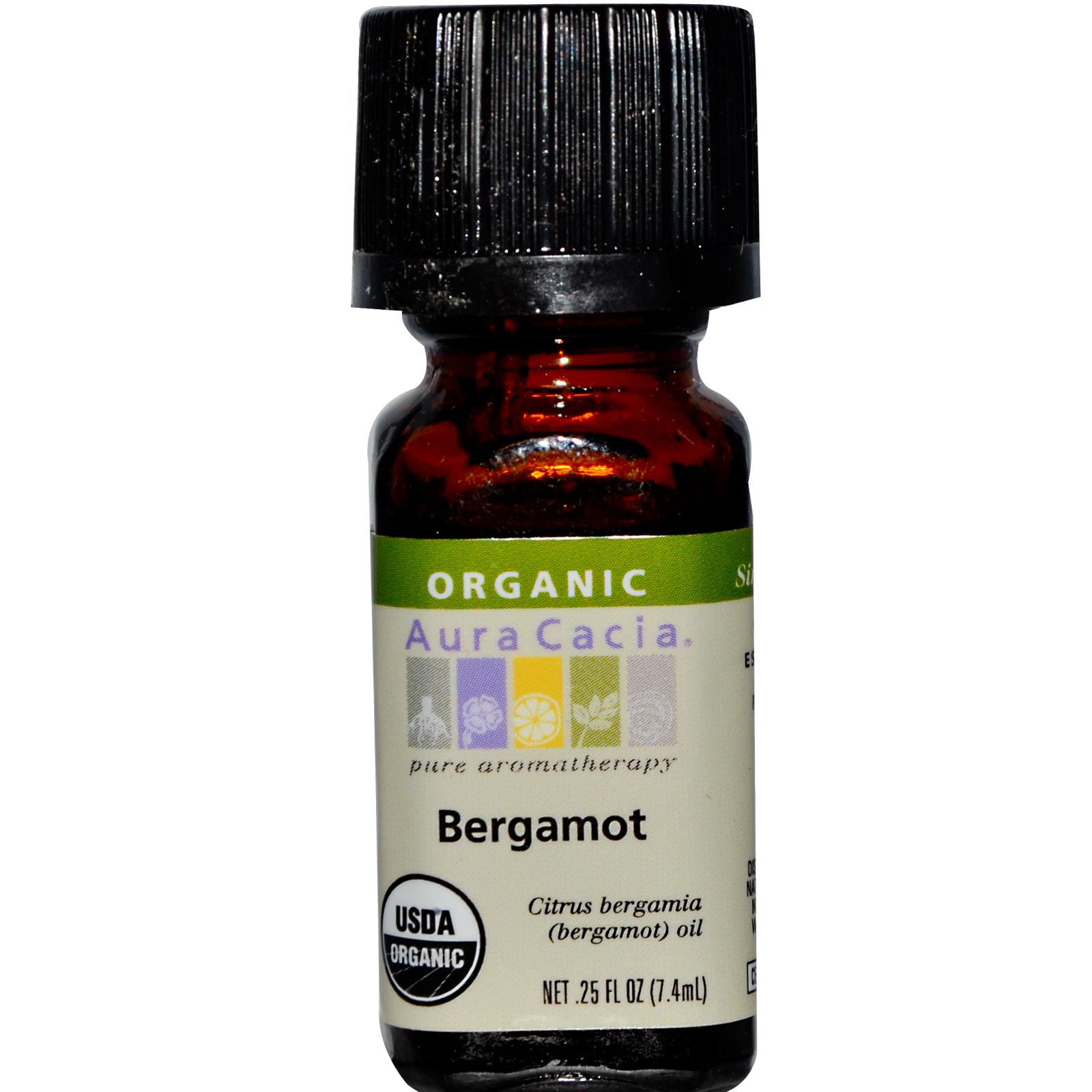 Aura Cacia Bergamot Essential Oil  - 0.25 fl. oz. - Certified Organic
