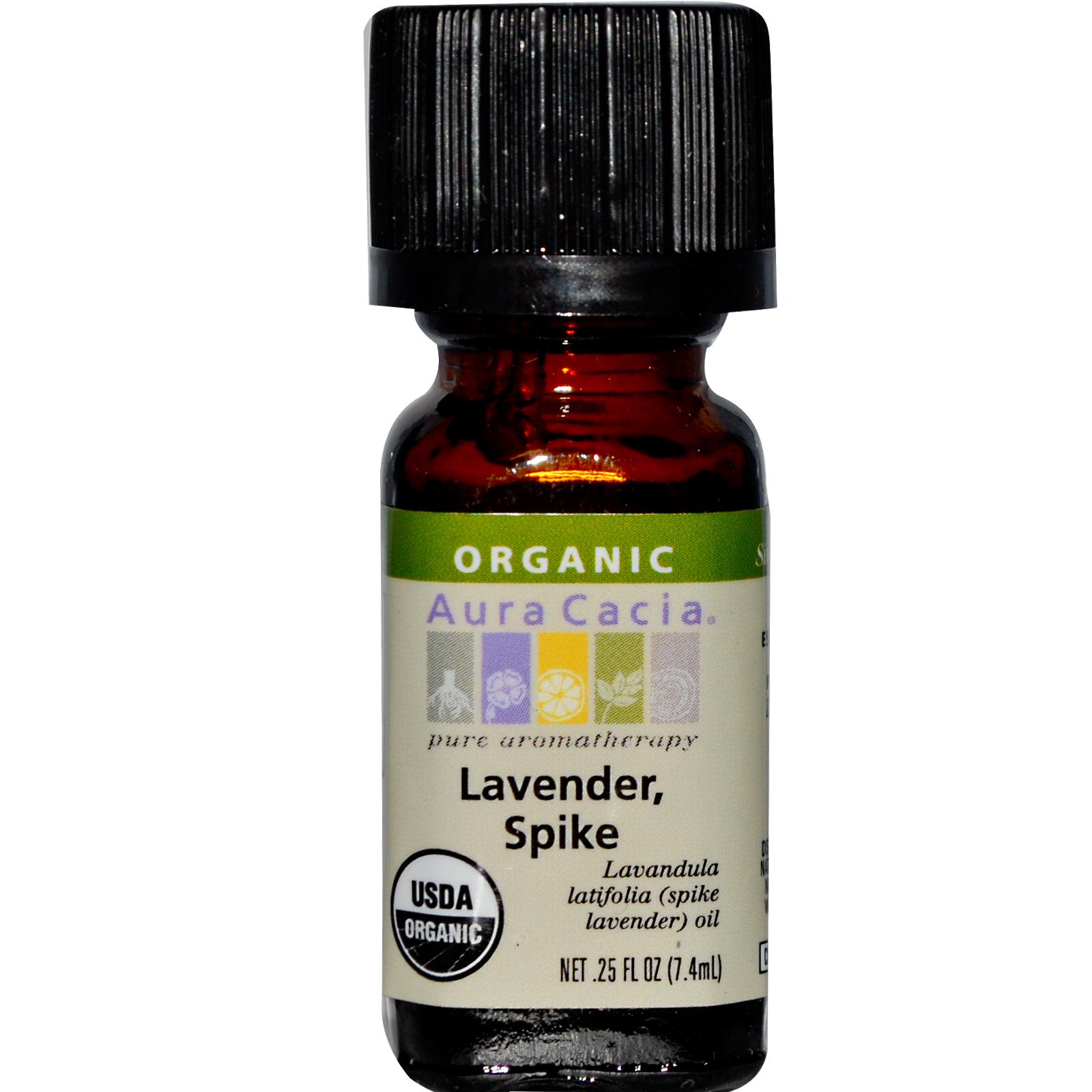 Aura Cacia Lavender Spike Essential Oil  - 0.25 fl. oz. - Certified Organic
